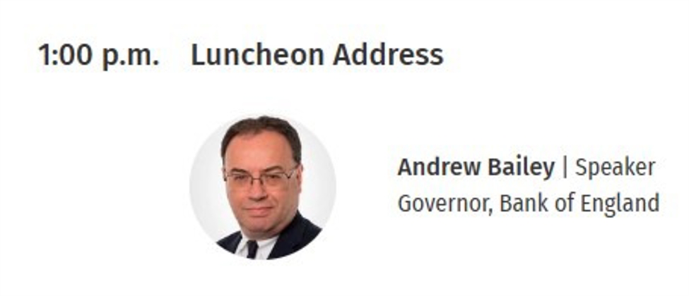 Bank of England Governor Bailey speaking on Friday, August 23, 2024