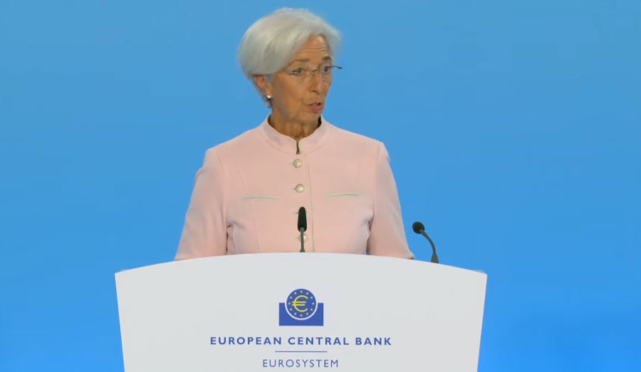European Central Bank President Lagarde speaking Tuesday on systemic shocks