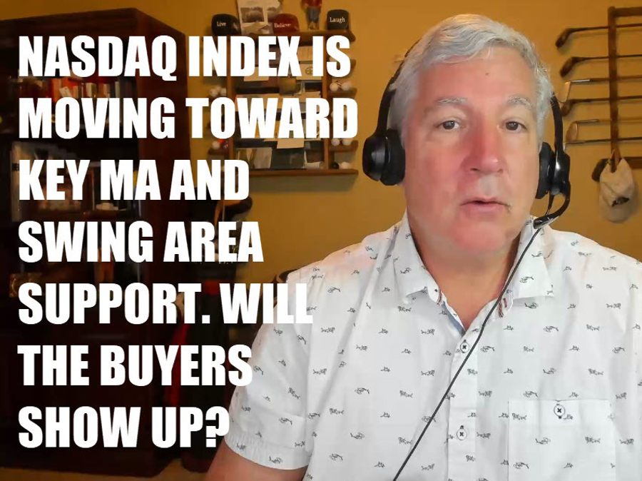 Nasdaq moving toward key MA support and swing area support.  Will the buyers show up? | Forexlive Nasdaq moving toward key MA support and swing area support.  Will the buyers show up? | Forexlive