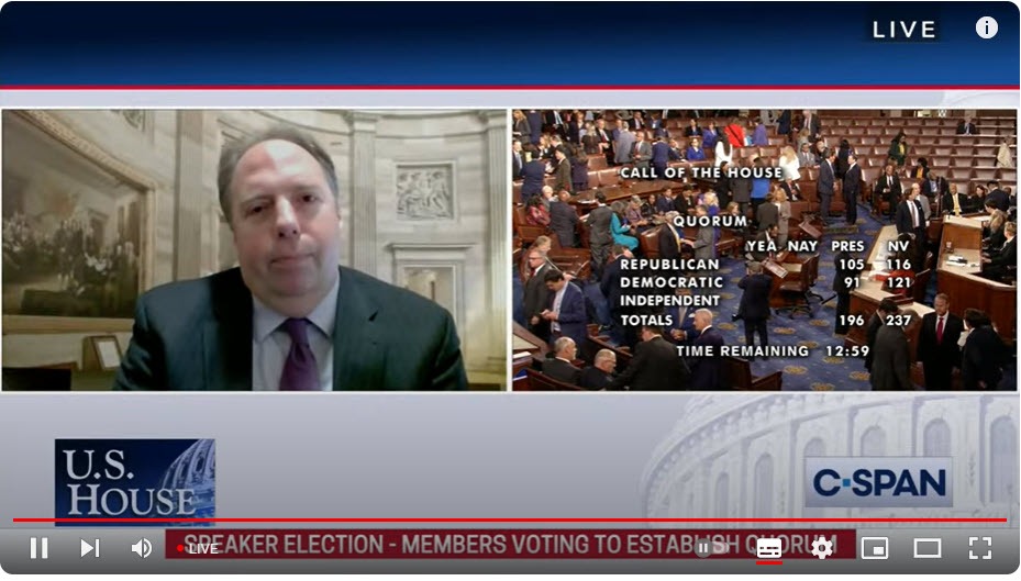 US House has quorum vote pre the vote on Jim Jordan