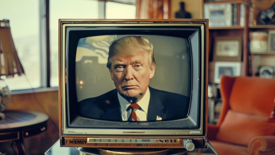 Trump on a CRT TV