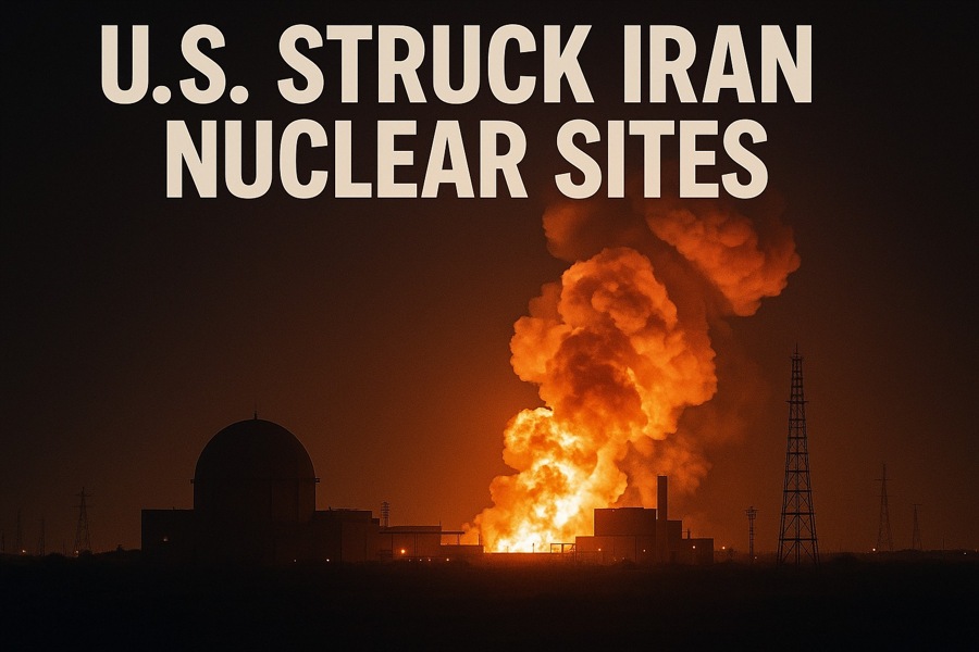 U.S. Struck Iran's Nuclear Sites. Fictional image.