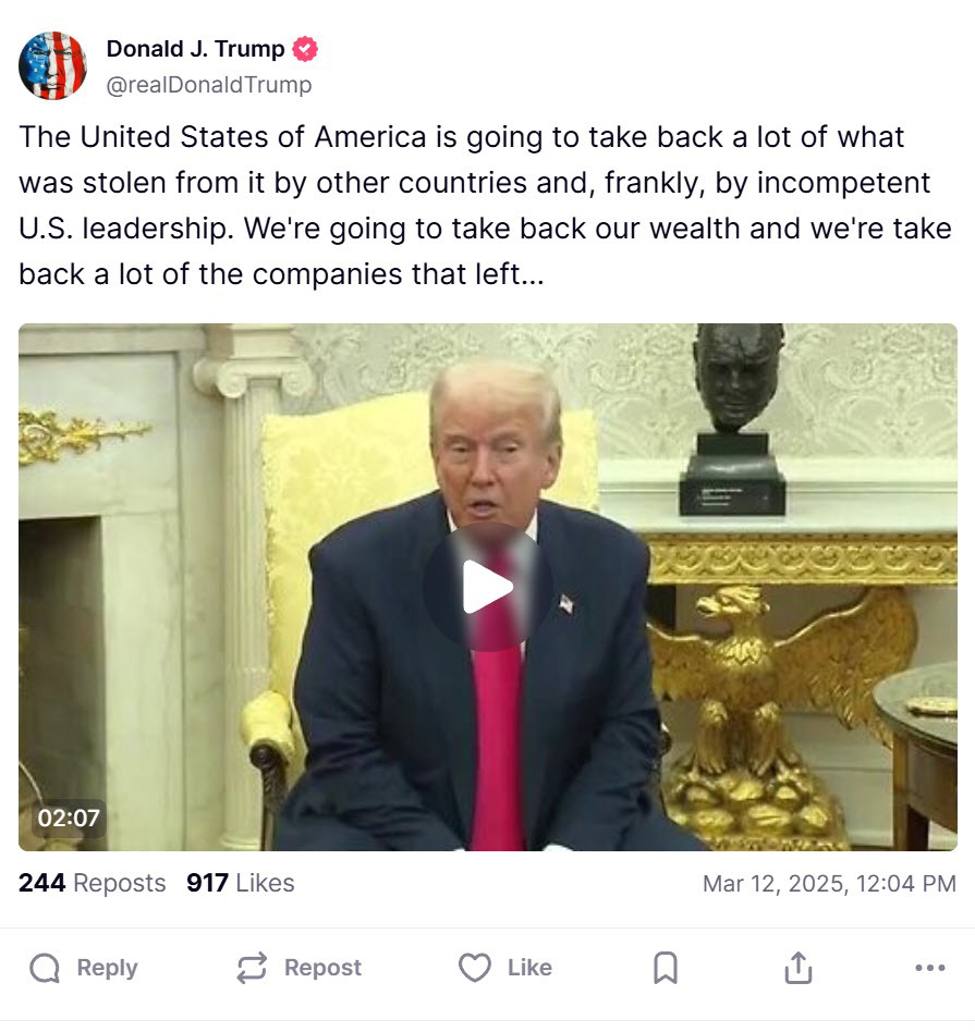 Pres. Trump: The US will take back what was stolen