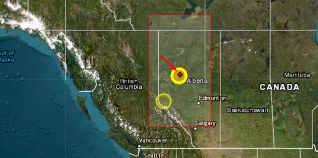 Highest magnitude earthquake in alberta