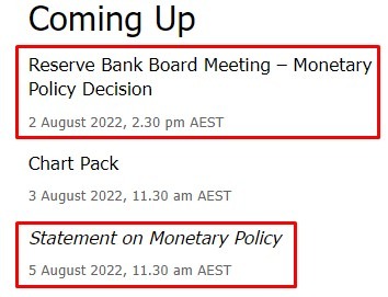 rba week ahead 01 August 2022