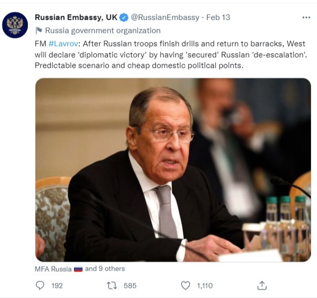 russia ukraine withdrawal 14 February 2022